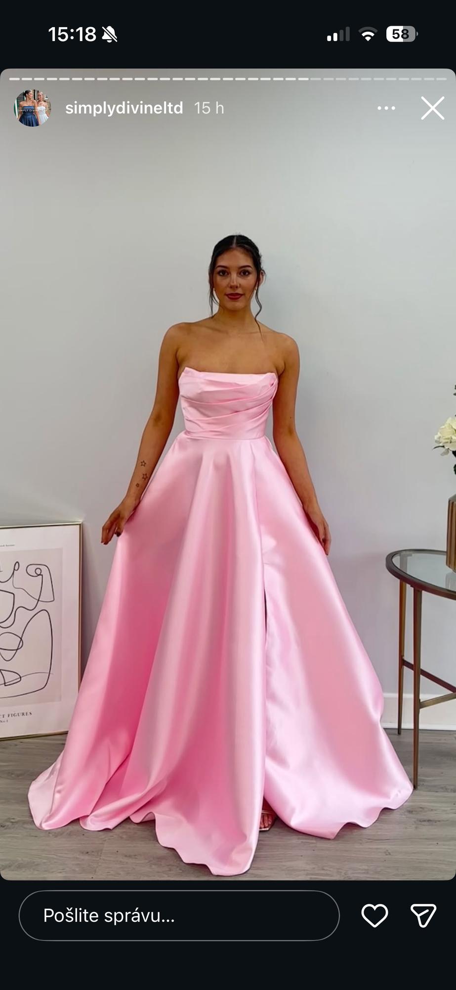 Pink mikádo šaty s rozparkom